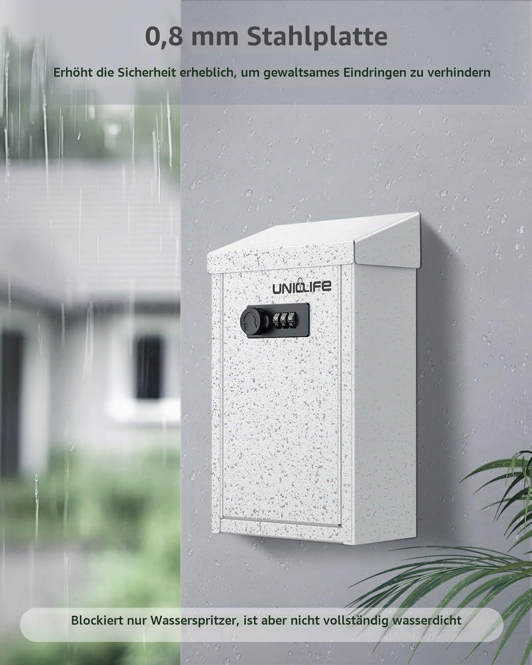 Uniclife Metall Briefkasten für Aussenbereich mit Zahlenschloss, sichere Spenden und Sammlungsbox mi