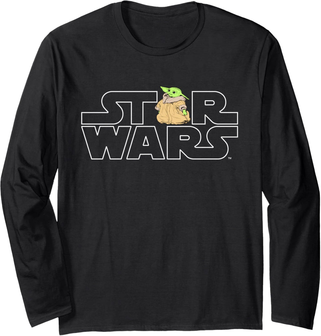 Star Wars Logo and The Child from The Mandalorian Langarmshirt