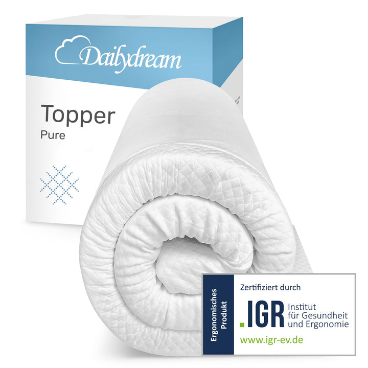 Dailydream viscoelastischer Matratzentopper “Model L“ mit Memory Foam Effekt, 80x200x7cm, Edition St