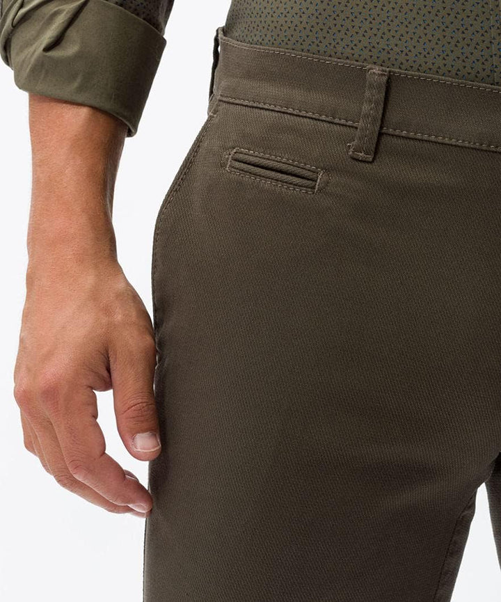 BRAX Herren Hose Style Fabio in Hi Flex Superelastische Slim Chino 31W / 34L Olive, 31W / 34L Olive