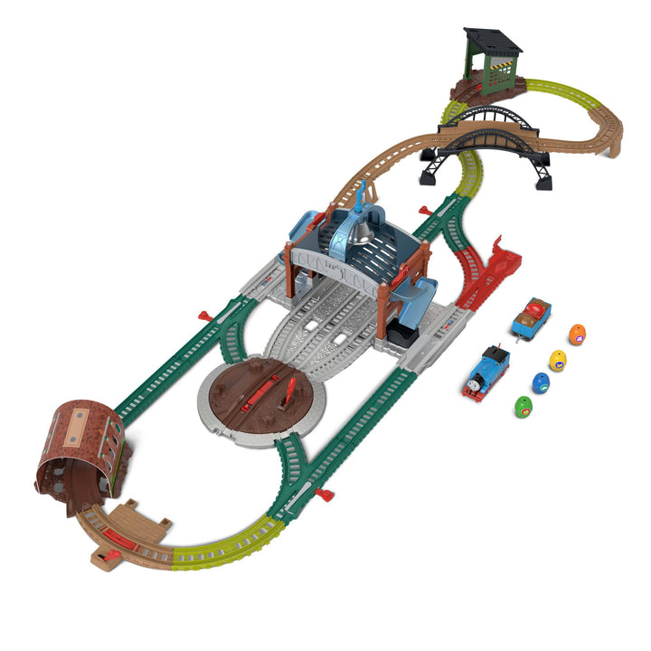 Mattel Fisher Price Thomas & Friends Toy Train Playset, Load & Launch Barrel Delivery with Classic M