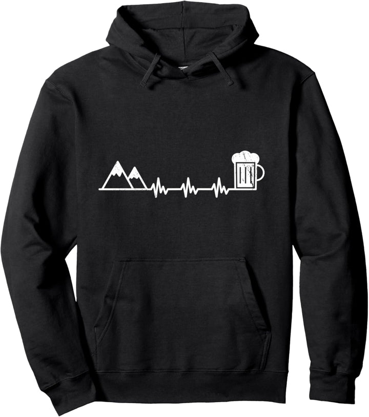 Herzschlag Alpen Und Bier Frequenz Berge Wanderer Geschenk Pullover Hoodie