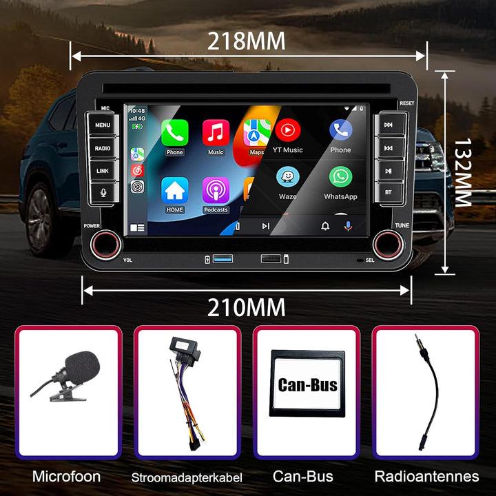 Apple Carplay Autoradio für VW Golf 5 6 Polo T5 Tiguan Skoda Passat Jetta Caddy B6 B7 Touran Android