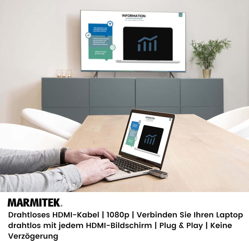 Drathlose HDMI Extender – Marmitek STS1-1080p Full HD – Kabelloses HDMI-Sender – Verbinden Sie Ihren