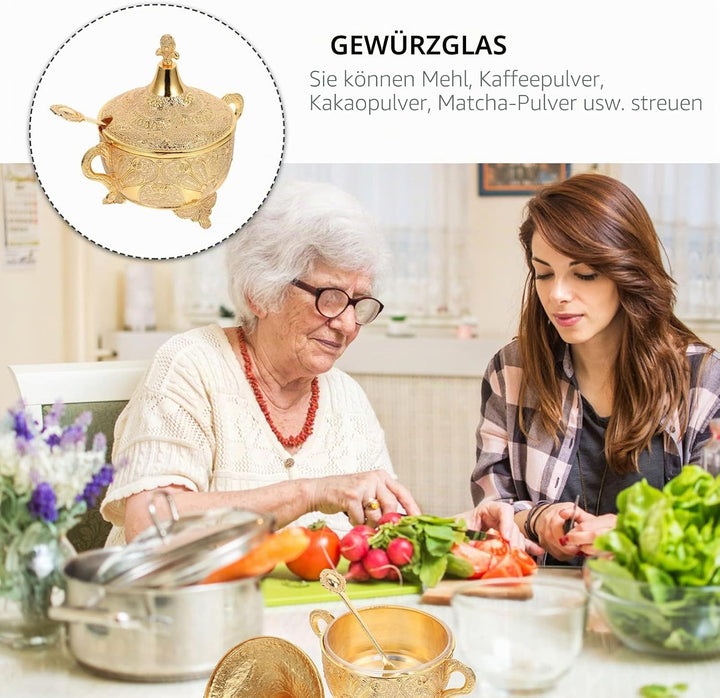 HEMOTON Gewürzgefäss Aus Zinklegierung Mit Deckel Rostfrei Gewürzaufbewahrungsbox Für Küche Salz- Un