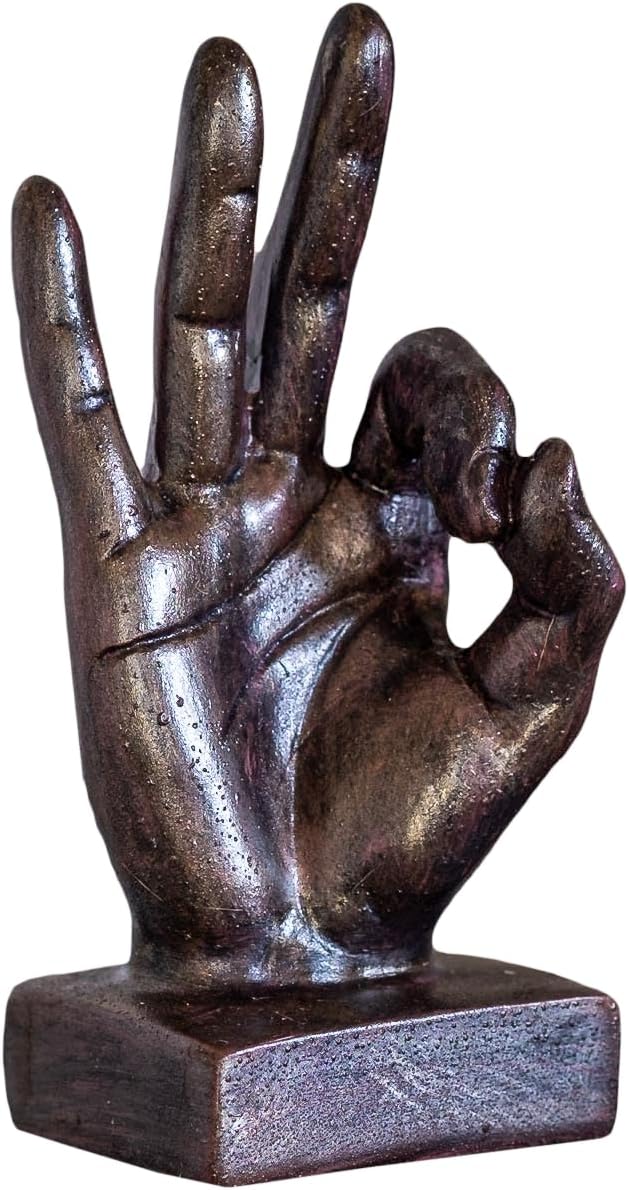 IDYL Moderne Skulptur Figur Resin Finger o.k. | bronzefb. | Masse: 9x6x16,5 cm | Material: Polyresin
