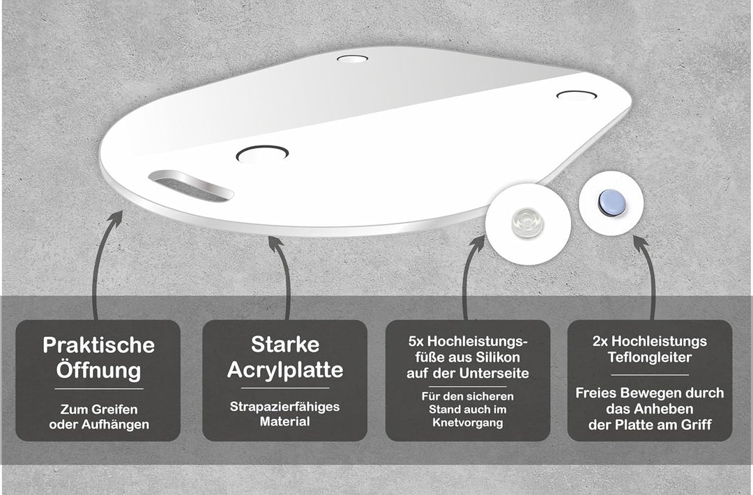 Premium Gleitbrett für den Thermomix - TM5 & TM6 - Hochwertiger Gleiter aus Premium Acrylglas - MADE