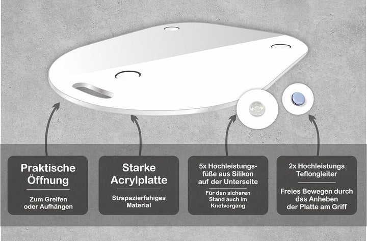 Premium Gleitbrett für den Thermomix - TM5 & TM6 - Hochwertiger Gleiter aus Premium Acrylglas - MADE