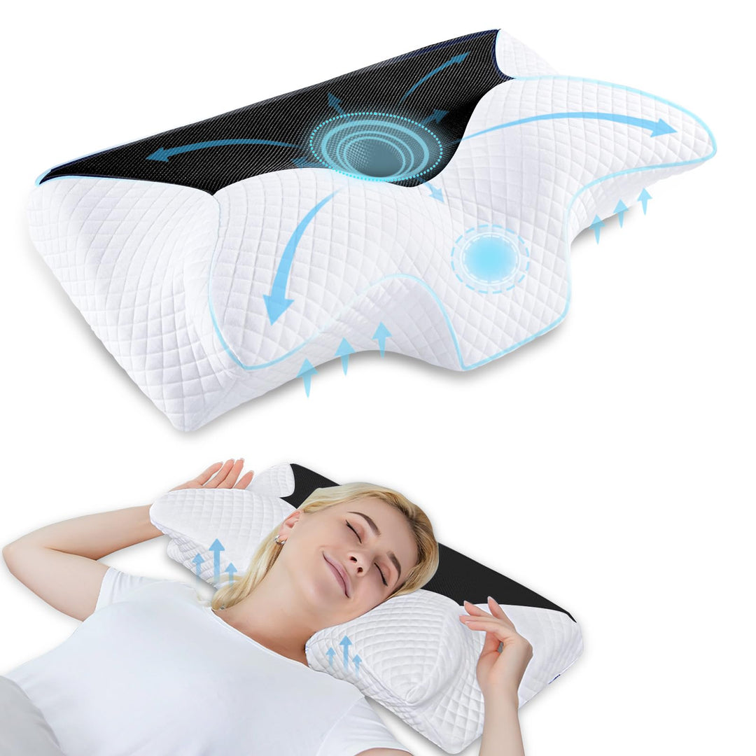 HOMCA Orthopädisches Kissen Memory Foam Nackenstützkissen Ergonomisches Kopfkissen für Seitenschläfe