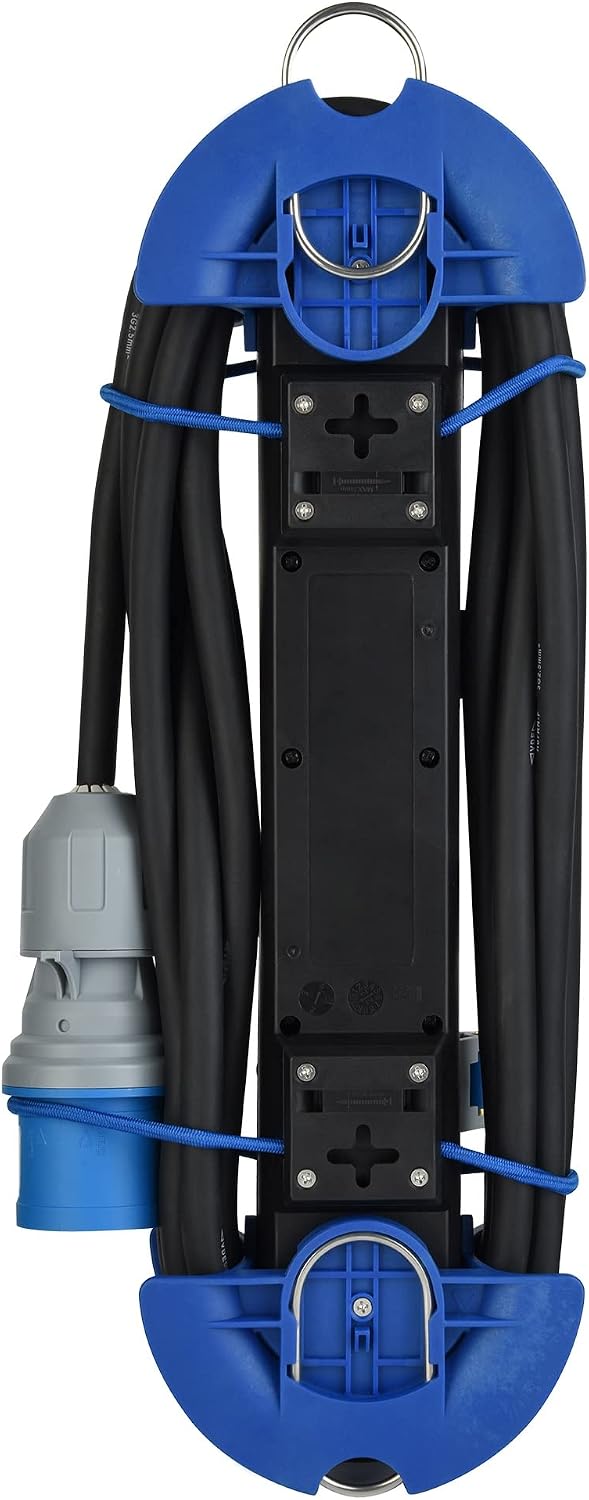 Electraline 62580 Professionelle Steckdosenleiste/Verlängerung für den Aussenbereich, CEE-Stecker,4-