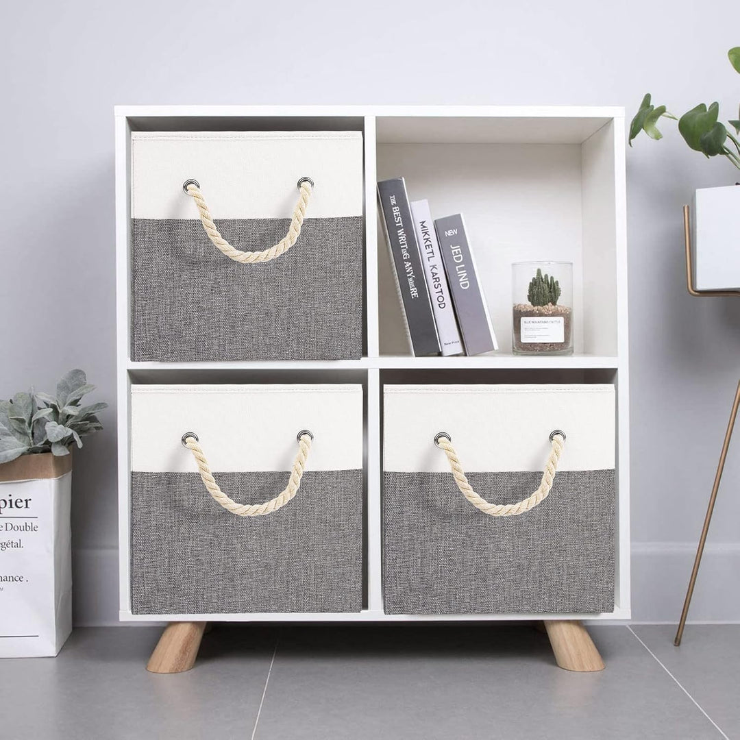 Yawinhe Aufbewahrungsbox, Faltbare Aufbewahrungsboxen ohne Deckel, Waschbare, Offene Stoffbox, für S
