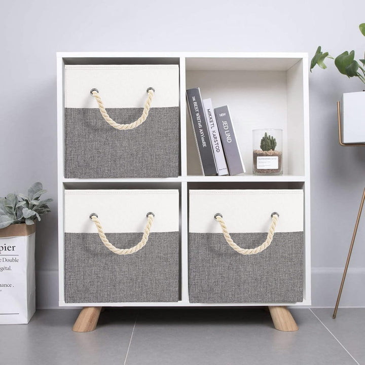 Yawinhe Aufbewahrungsbox, Faltbare Aufbewahrungsboxen ohne Deckel, Waschbare, Offene Stoffbox, für S