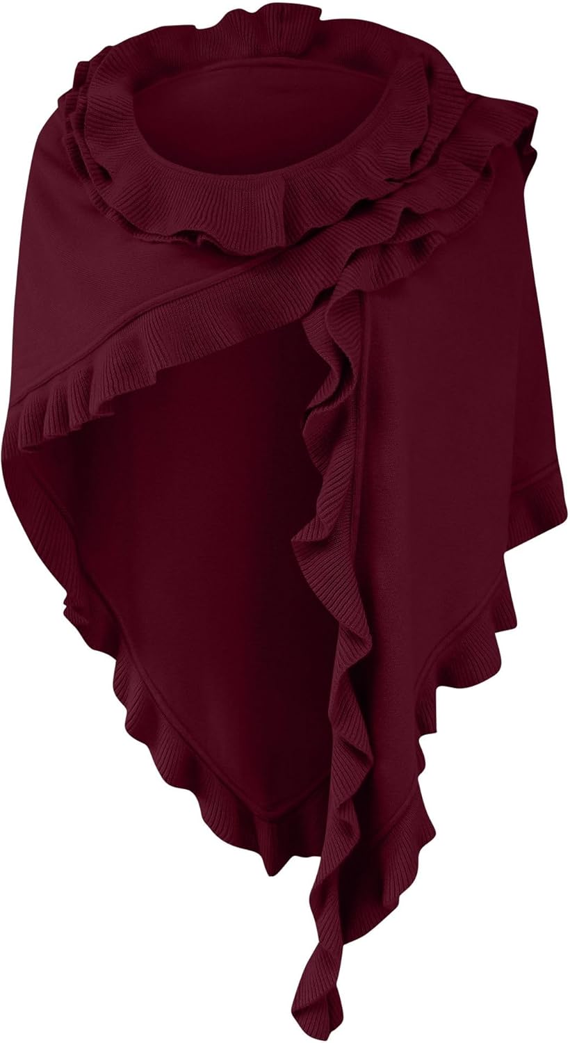 Poncho Cape Trachtentuch Umhang Stola Schultertuch Trachten-Tuch Damen Strickponcho Tracht Strick Tr