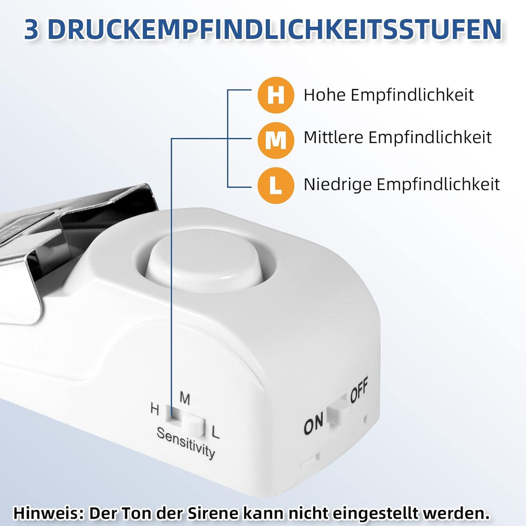 Türstopper Alarm, Türkeil Gummi Kabellos 120dB Türalarm, Türsicherung Einbruchschutz Alarmanlage mit