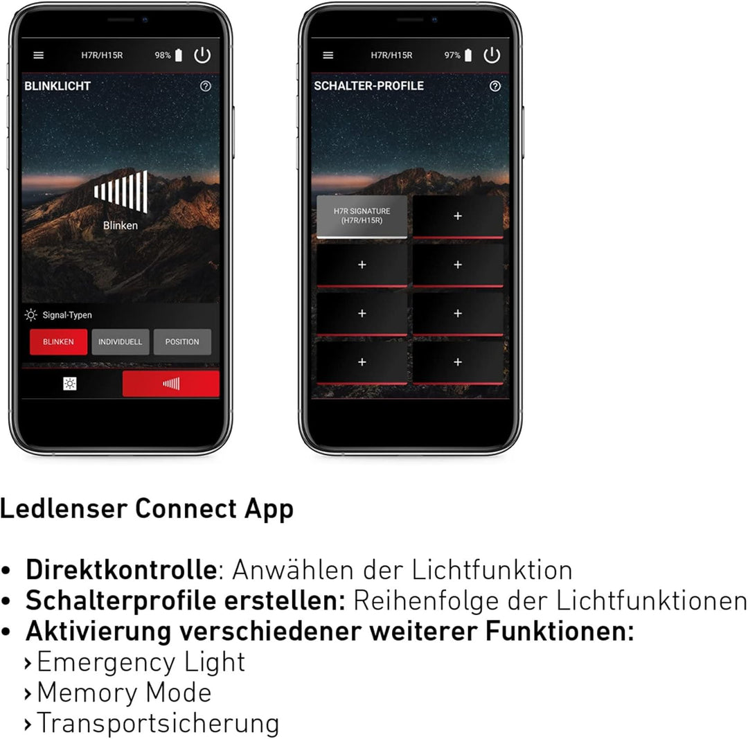 Ledlenser H7R Signature Premium Stirnlampe LED, aufladbar, wasserdicht IP67, 1200 Lumen, fokussierba