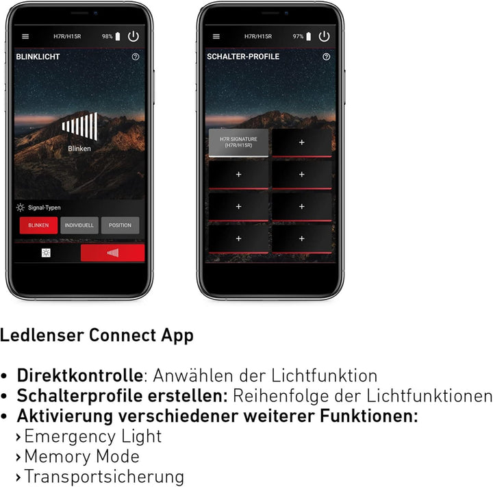 Ledlenser H7R Signature Premium Stirnlampe LED, aufladbar, wasserdicht IP67, 1200 Lumen, fokussierba