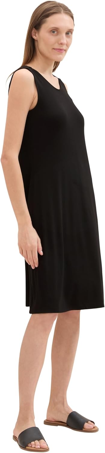 TOM TAILOR Damen Basic Jerseykleid 32 14482 - Deep Black, 32 14482 - Deep Black