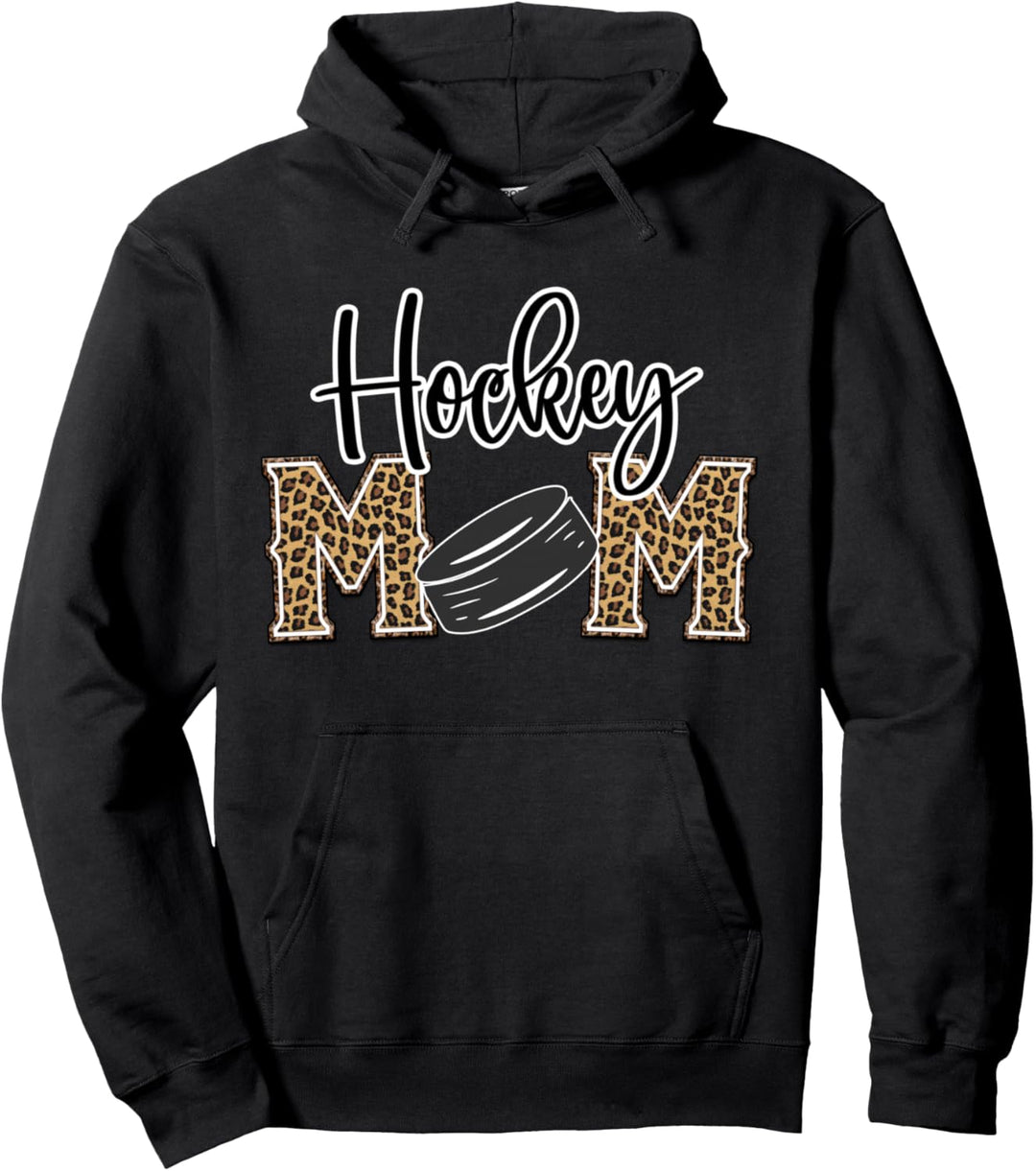 Hockey Mom Leopard Print Gepard Eishockey Stolze Mama Pullover Hoodie