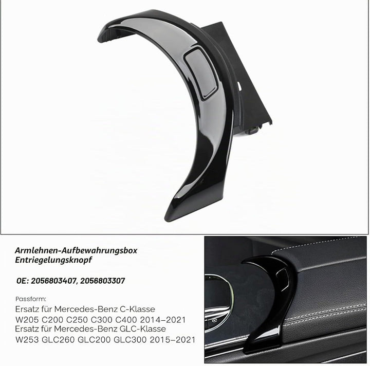 2056803307 Ersatz für Mercedes‑Benz W205 C200 C250 C300 W253 GLC260 GLC200 (Glänzend schwarz), Glänz