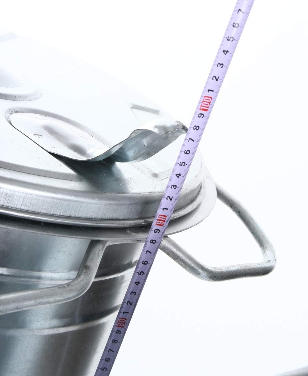 rg-vertrieb Mülltonne 110L verzinkter Stahl Müllbehälter mit Deckel und festen Rädern – robuste Abfa