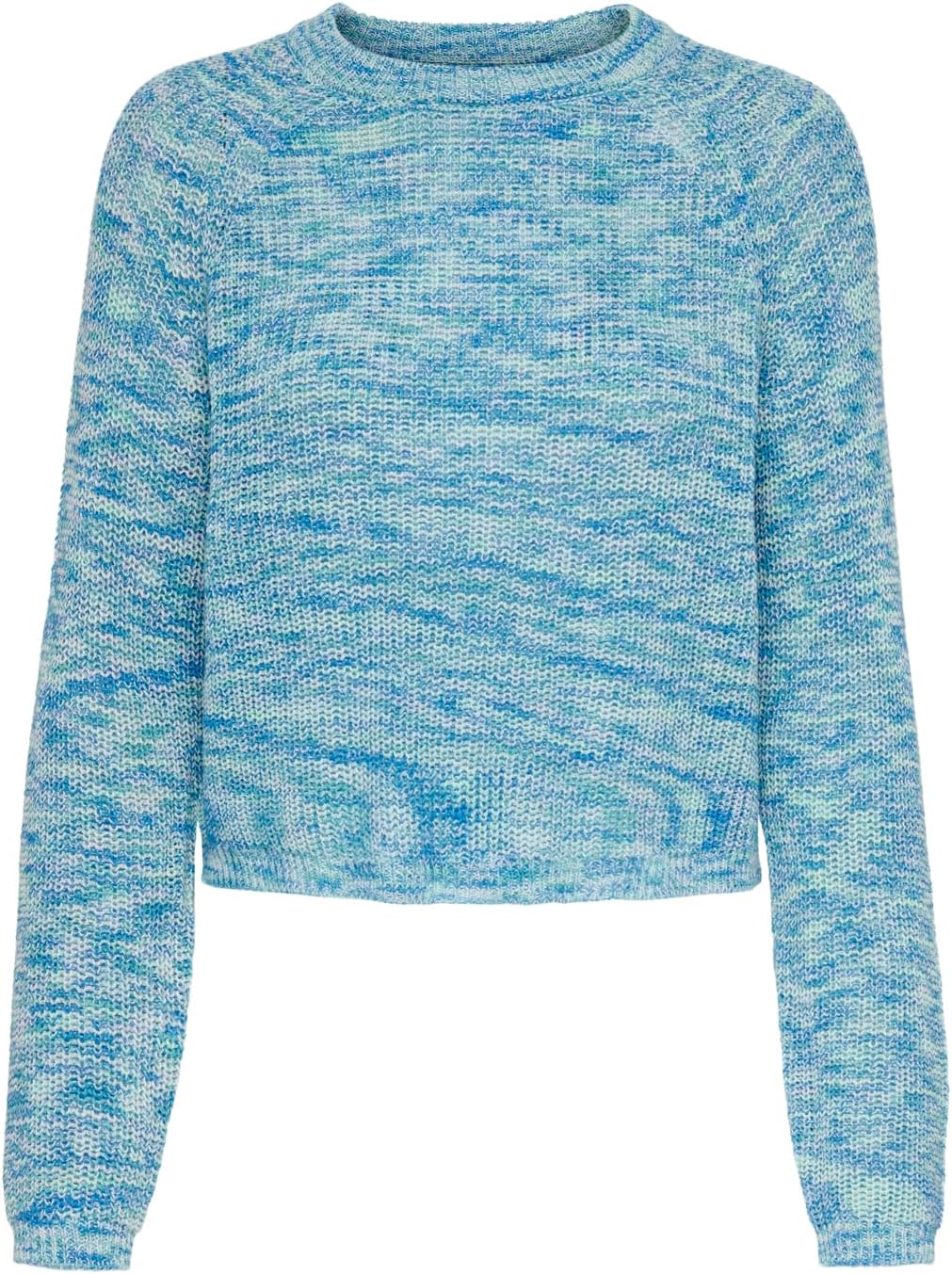 ONLY Damen Onlnina Ls Short O-neck Cc Knt XS Mist Green/Detail:multi Twist, XS Mist Green/Detail:mul