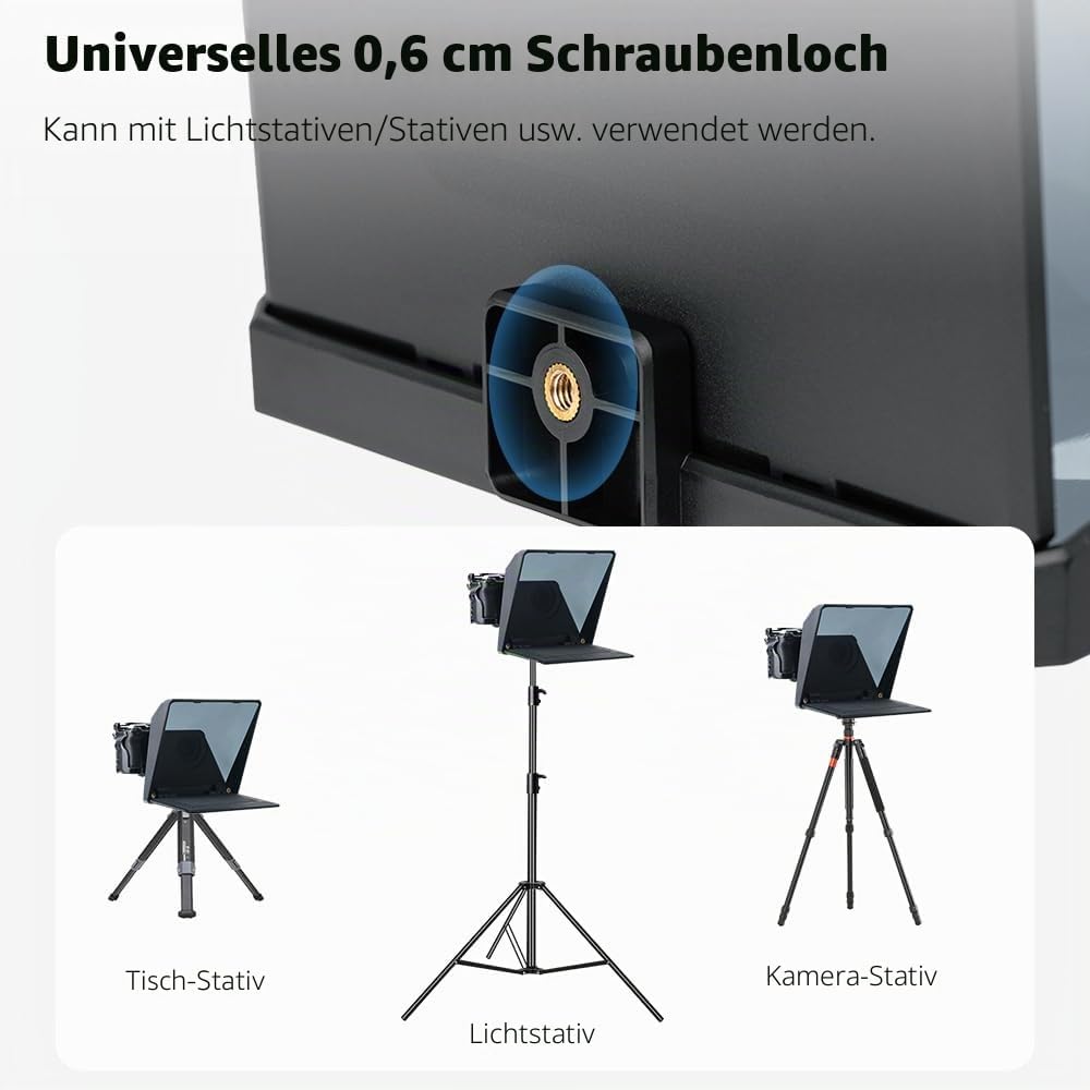 Ambitful T1 Pro Teleprompter für Handy mit Desktop-Stativ, schnell einzurichten, tragbares Telepromp