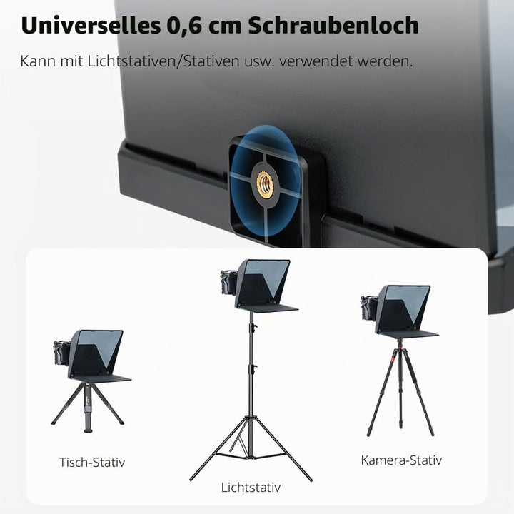 Ambitful T1 Pro Teleprompter für Handy mit Desktop-Stativ, schnell einzurichten, tragbares Telepromp