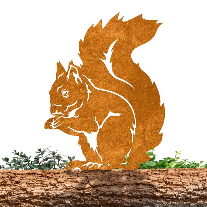 Terma Stahldesign Edelrost Eichhörnchen zum Schrauben Handmade Germany, tolle gartendeko aus Rost-Me