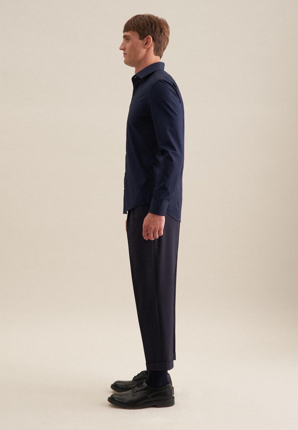 Seidensticker Herren Men Slim Patch Longsleeve Cotton Hemd 36 Dunkelblau(693690), 36 Dunkelblau(6936