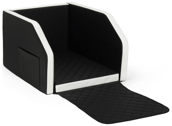 Velinda Autohundebett Hunde-Autositz Hundebett f. Rückbank Hundesitz Modulbett 55x70 cm (Farbe: schw
