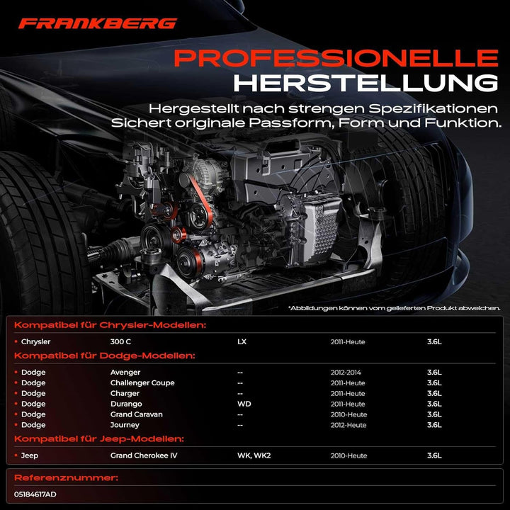 Frankberg Spannrolle Riemenspanner Kompatibel für Charger Journey 300 C WK2 3.6L 2010-2020 05184617A
