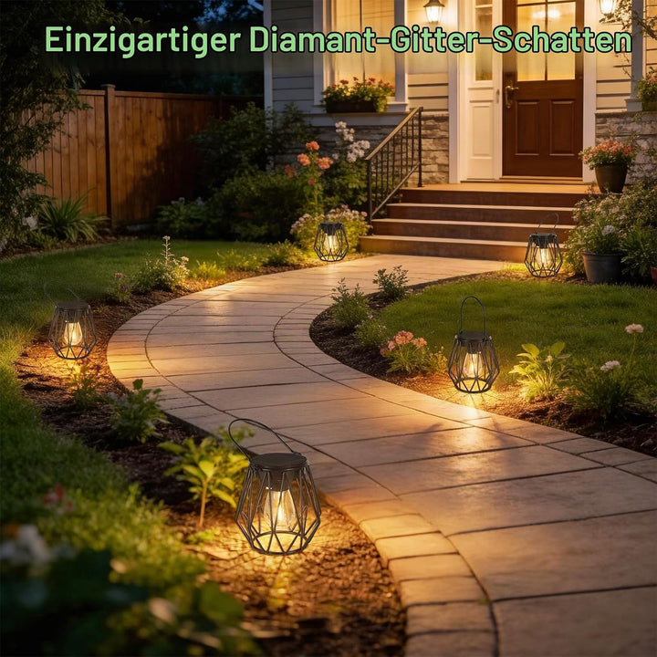 Kimjo Solarlaterne für Aussen, Solarlampen für Aussen Garten Hängend/Stehend, IP65 Wasserdicht Solar