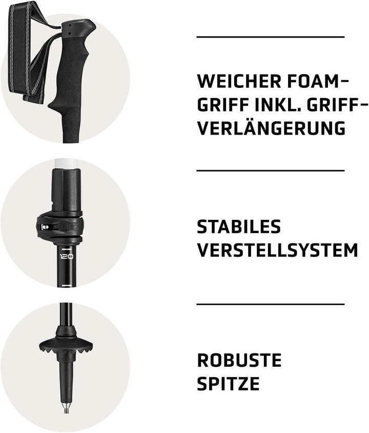 LEKI Legacy Lite Pro Wanderstöcke für Damen und Herren, verstellbare Trekkingstöcke aus Aluminium (1