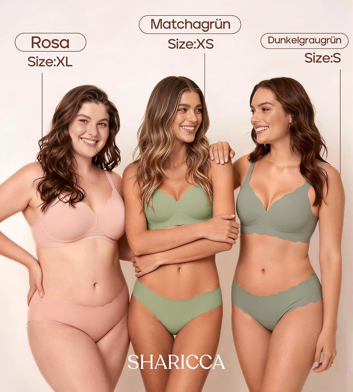 SHARICCA Damen Unterwäsche Nahtlos Slips Stretch Hipster Brazilian Slips Unsichtbar Weich Höschen Pa