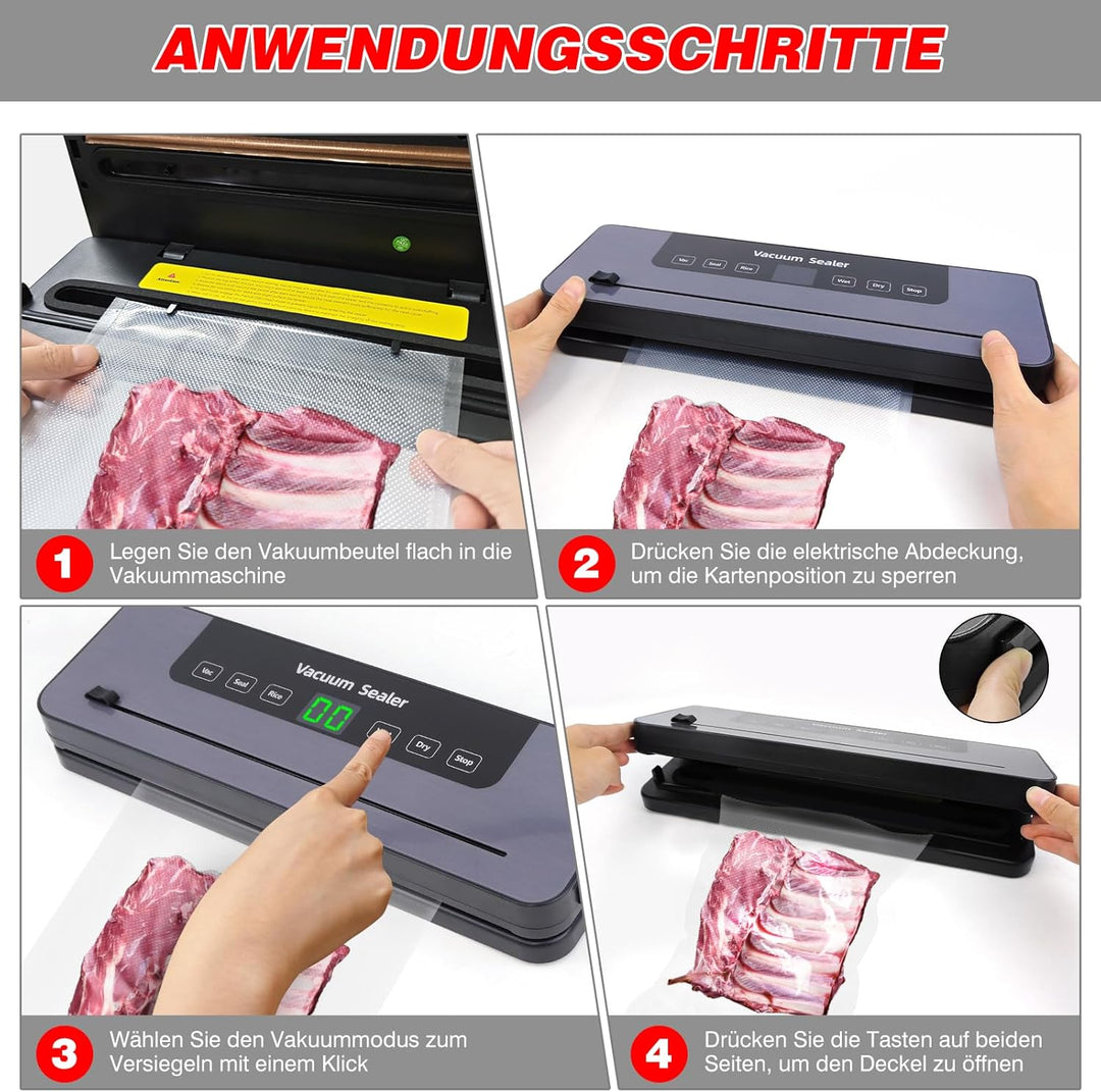 Vakuumierer für Lebensmittel, Lebensmittelretter, Kompaktes Design Lebensmittelretter Vakuumierer Ma