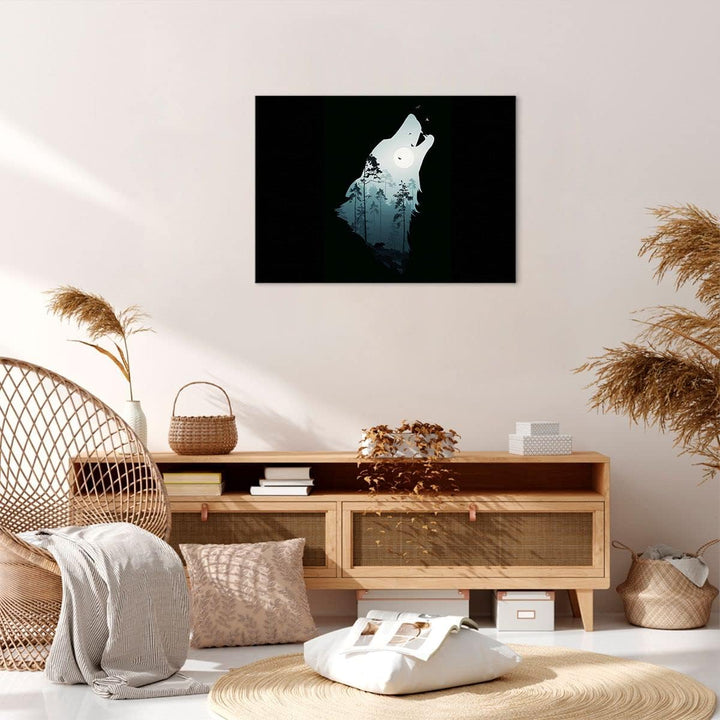 Bilder auf Leinwand Berge Höhle Park Leinwandbild mit Rahmen 70x50cm Wandbilder Dekoration Wohnzimme