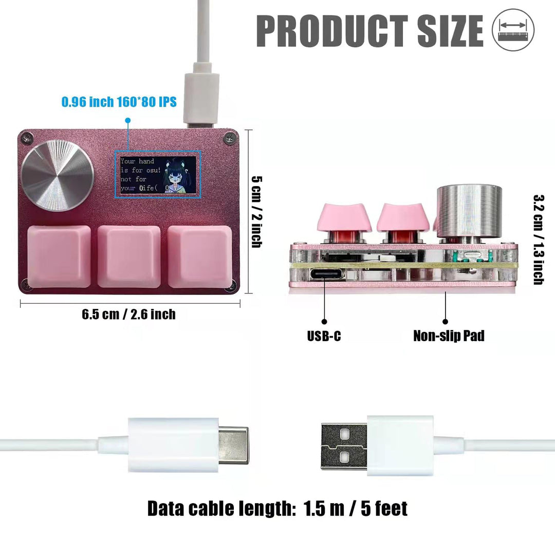 SayoDevice O3C OSU Tastatur, Schnellauslöser Mit Hall-Schalter, Magnetische Lineare Schalter, Knopf