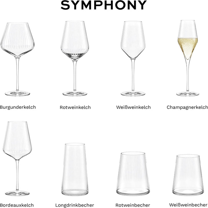 Stölzle Lausitz Champagner Glas Symphony/Elegantes Champagner Gläser Set 6-teilig/Hochwertige Sektgl