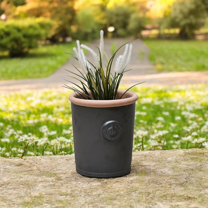 Pflanzgefäss Blumentopf Übertopf Krone Steinzeug glasiert Weiss Grau Türkis 34cm 45cm absolut Frostf