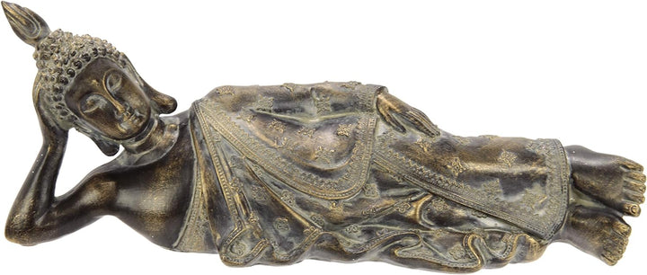 Buddha Figur meditierend liegend Statue Figuren Skulptur Büste Statue Ornament Buddhafigur Feng Shui