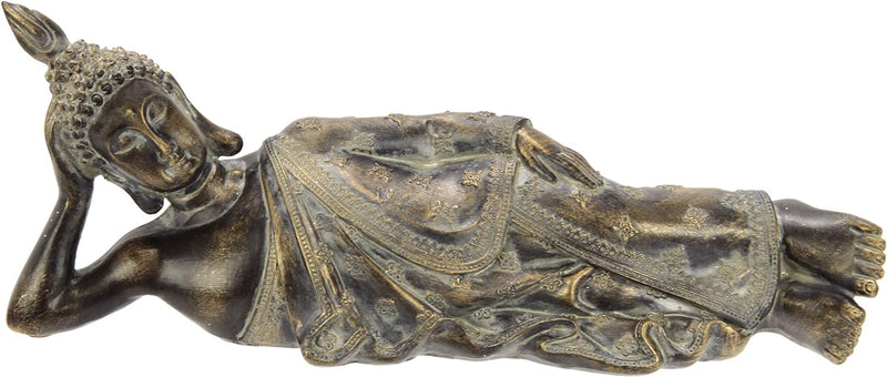 Buddha Figur meditierend liegend Statue Figuren Skulptur Büste Statue Ornament Buddhafigur Feng Shui