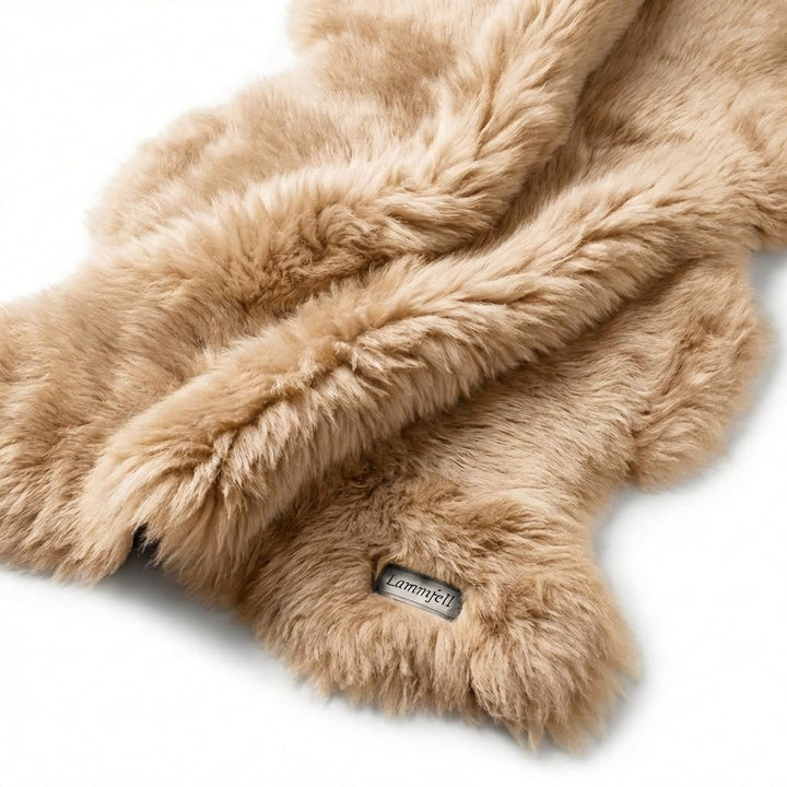 Premium Lammfell Schaffell von LANABEST hell-beige. Echtes Fell mit ganz zarter Wolle. Kuschelfell,