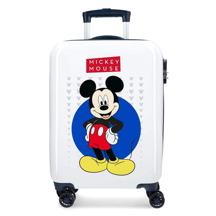 Disney Mickey Enjoy the Day Kabinenkoffer Weiss 40x55x20 cms Hartschalen ABS Kombinationsschloss 34L