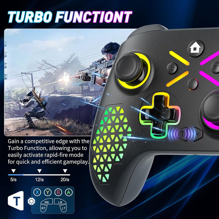GGiking RGB Wireless Controller für Xbox Series X|S, Xbox One, PC, mit Makro, Turbo, 2.4GHz Adapter,