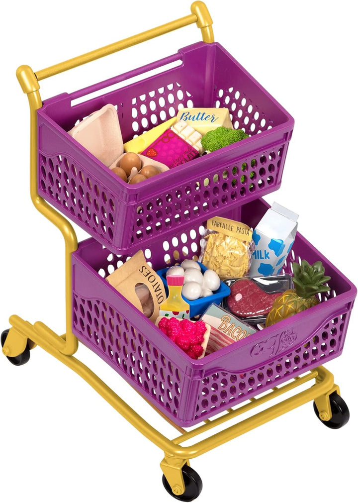 Our Generation - Auf dem Markt Einkaufswagen - Lebensmittelgeschäft Spielset - Spielzeug-Nahrung - 4