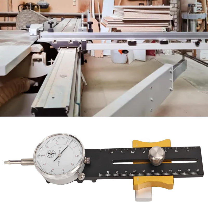 Fafeicy Tischkreissägen-Messgerät, Holzbearbeitungs-Tischkreissägen-Messuhr, Verstellbar, Kalibrierw