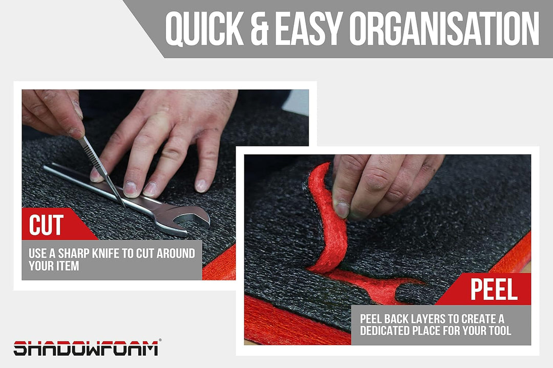 Shadow Foam Medium Sheet - 1000mm x 500mm | Schneiden und Abziehen Schaumstoff für Werkzeugkasten-Or