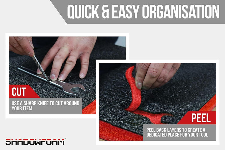 Shadow Foam Medium Sheet - 1000mm x 500mm | Schneiden und Abziehen Schaumstoff für Werkzeugkasten-Or