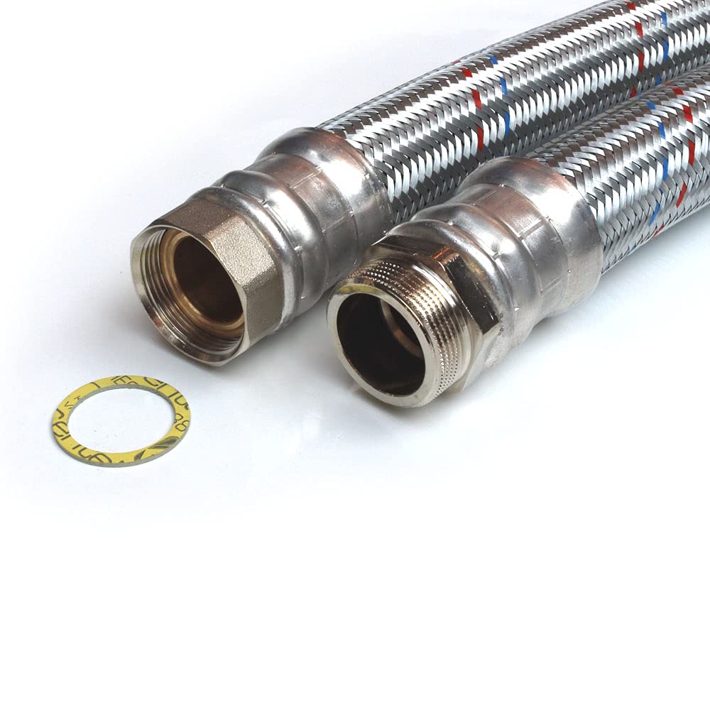 Panzerschlauch 2 Zoll ÜM x 2 Zoll AG, Flexschlauch DN50 für Nutzwasser 1,00m / 1.000mm, 1,00m / 1.00