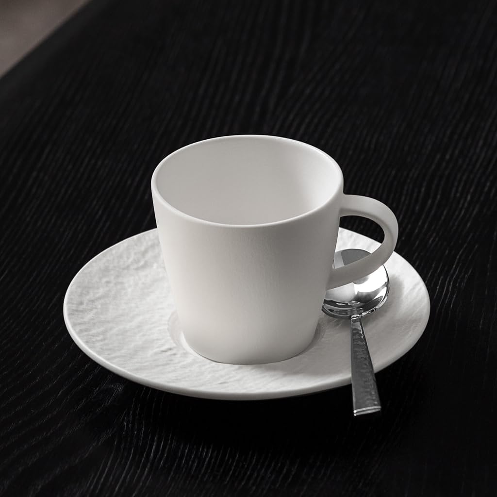 Villeroy und Boch - Manufacture Rock blanc Mokka-/Espressoobertasse, weisse Tasse für Espresso und M